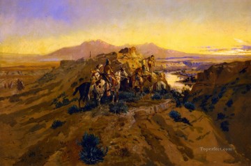 La planificación del ataque 1900 Charles Marion Russell Indios americanos Pinturas al óleo